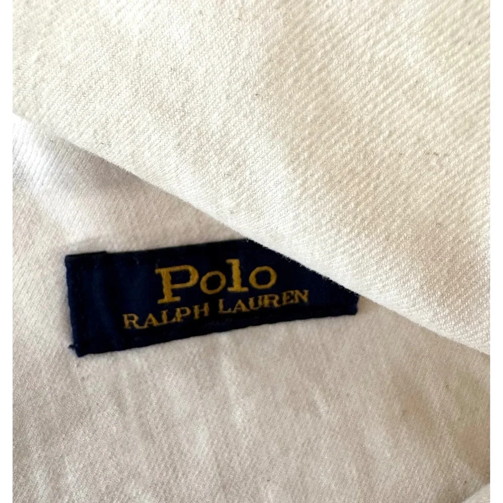 Polo Ralph Lauren Dungaree Shorts sz 36 Off White Paint Splatter Raw Hem